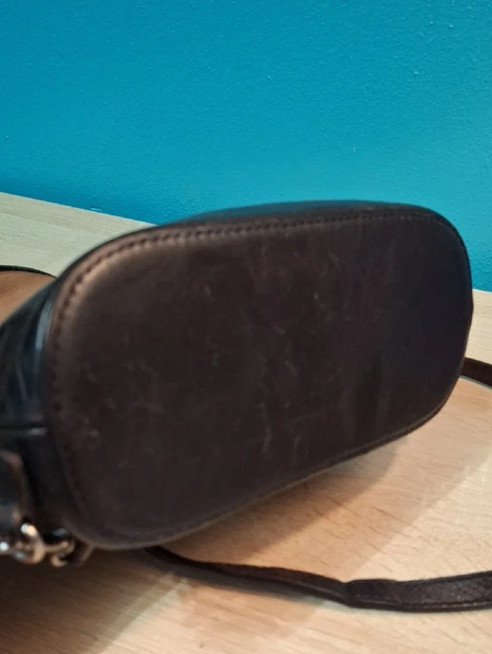 Patricia Nash Bellissimi Distressed Dark Brown Leather Turn-Lock Convertible Bag